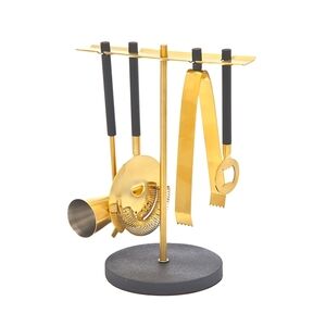 Luxury Black & Gold 5 Piece Bar Tool Set